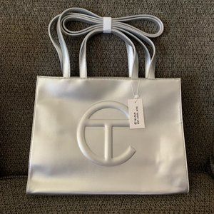 Telfar Silver Medium Shopping Bag